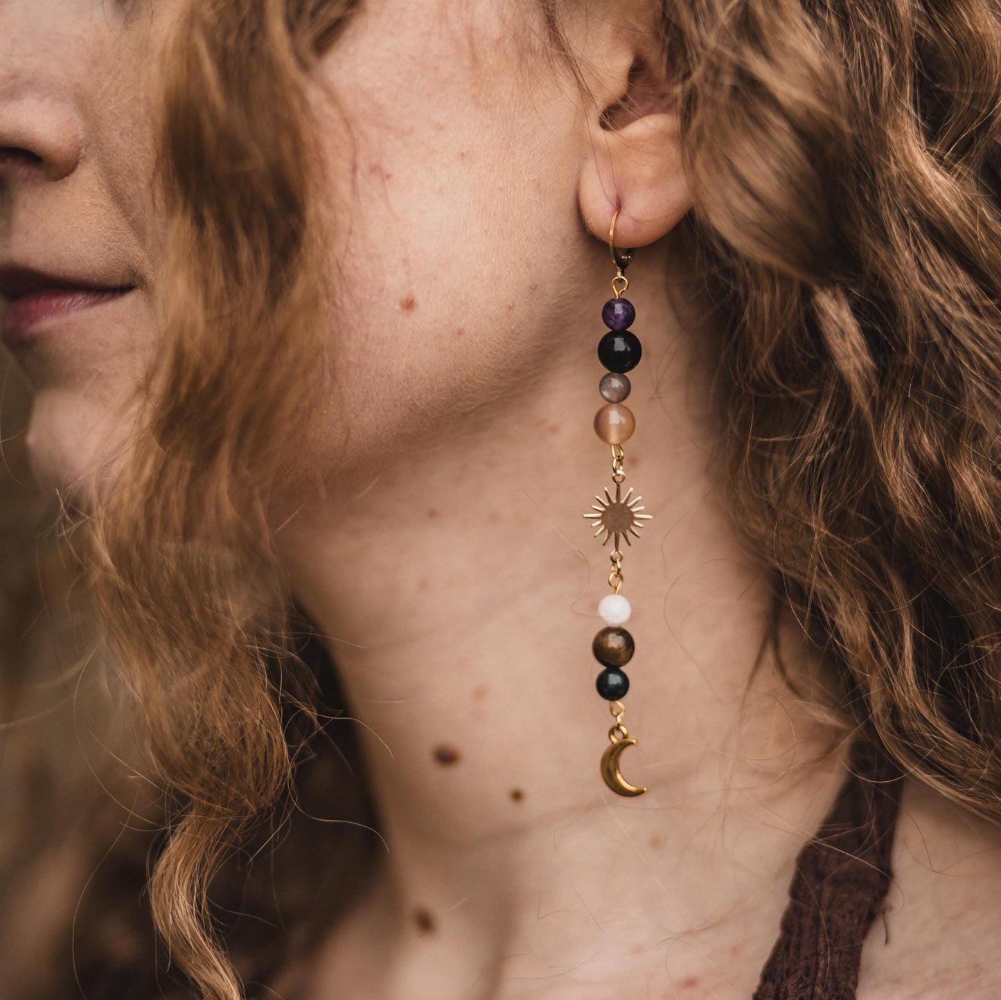 Another Universe - Chakra Edelstein Ohrringe | Silber und Gold