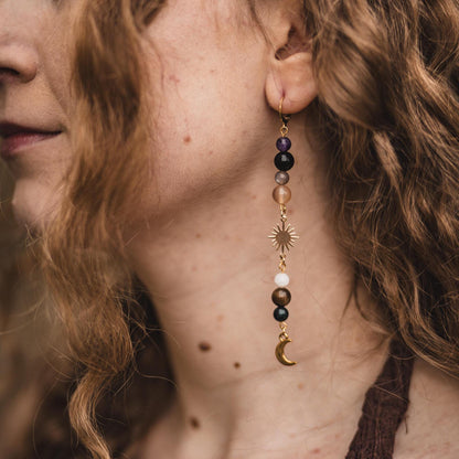 Another Universe - Chakra Edelstein Ohrringe | Silber und Gold