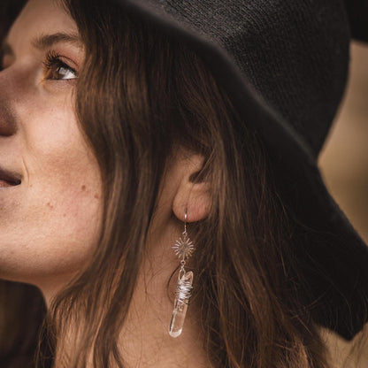 Spirit of the healing stone - Bergkristall Spitzen Ohrringe