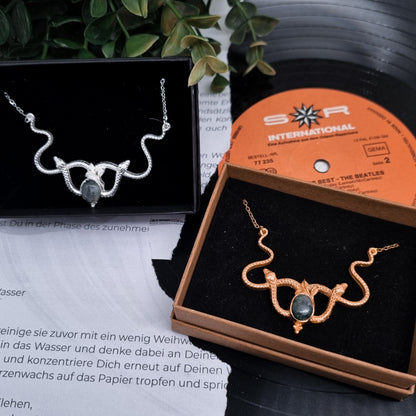 Medusa Kette Gold & Silber | verschiedene Edelsteine