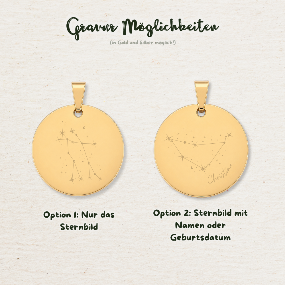 Gravur Sternzeichen | Silber & Gold