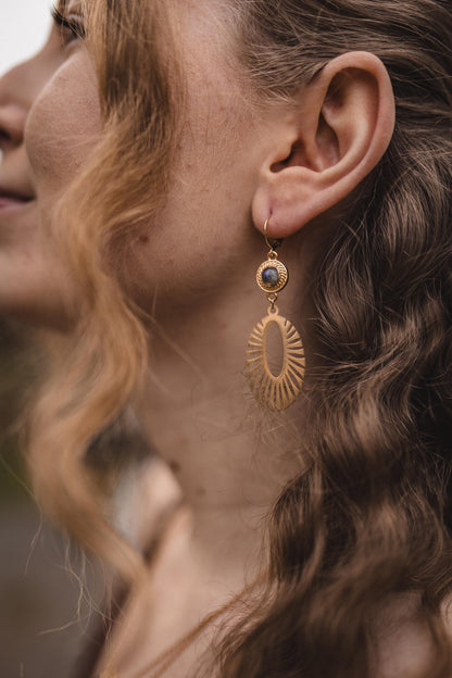 Solstice Glow Labradorit Ohrringe | Gold & Silber