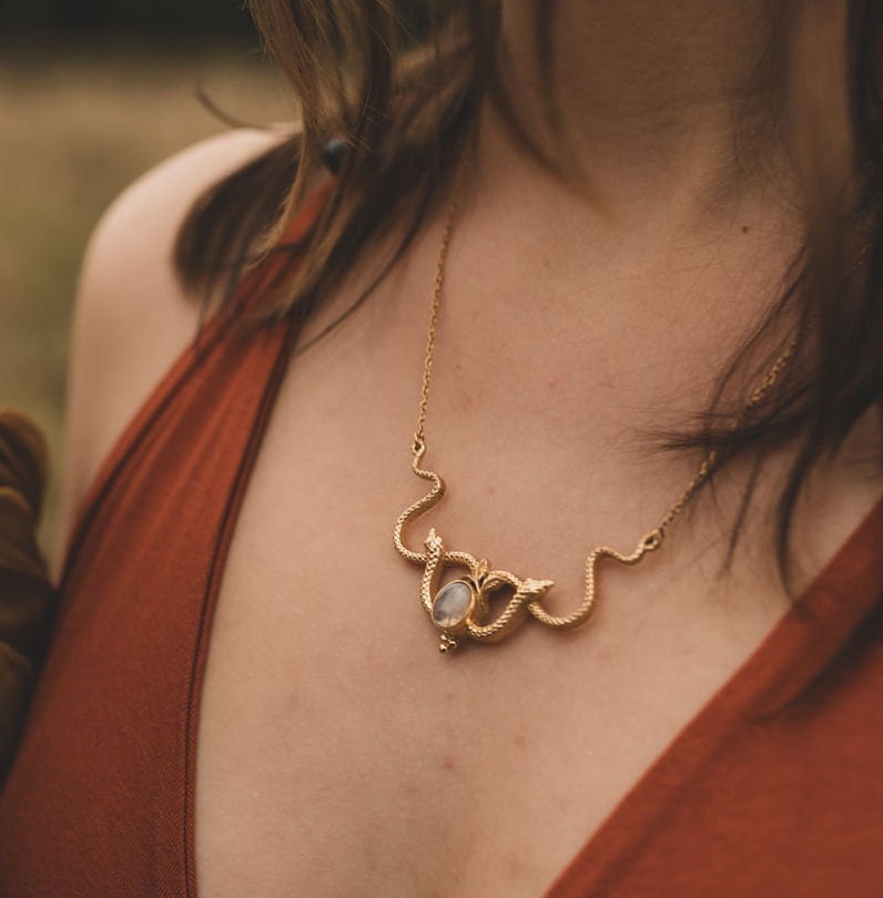 Medusa Kette Gold & Silber | verschiedene Edelsteine