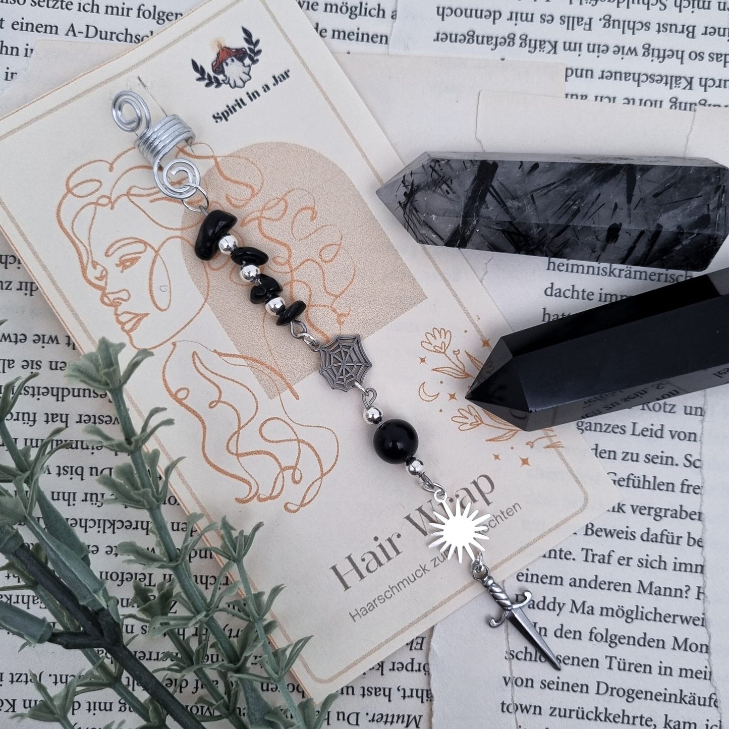 Hair Wrap Dark Reputation Era | Dreadschmuck | Obsidian