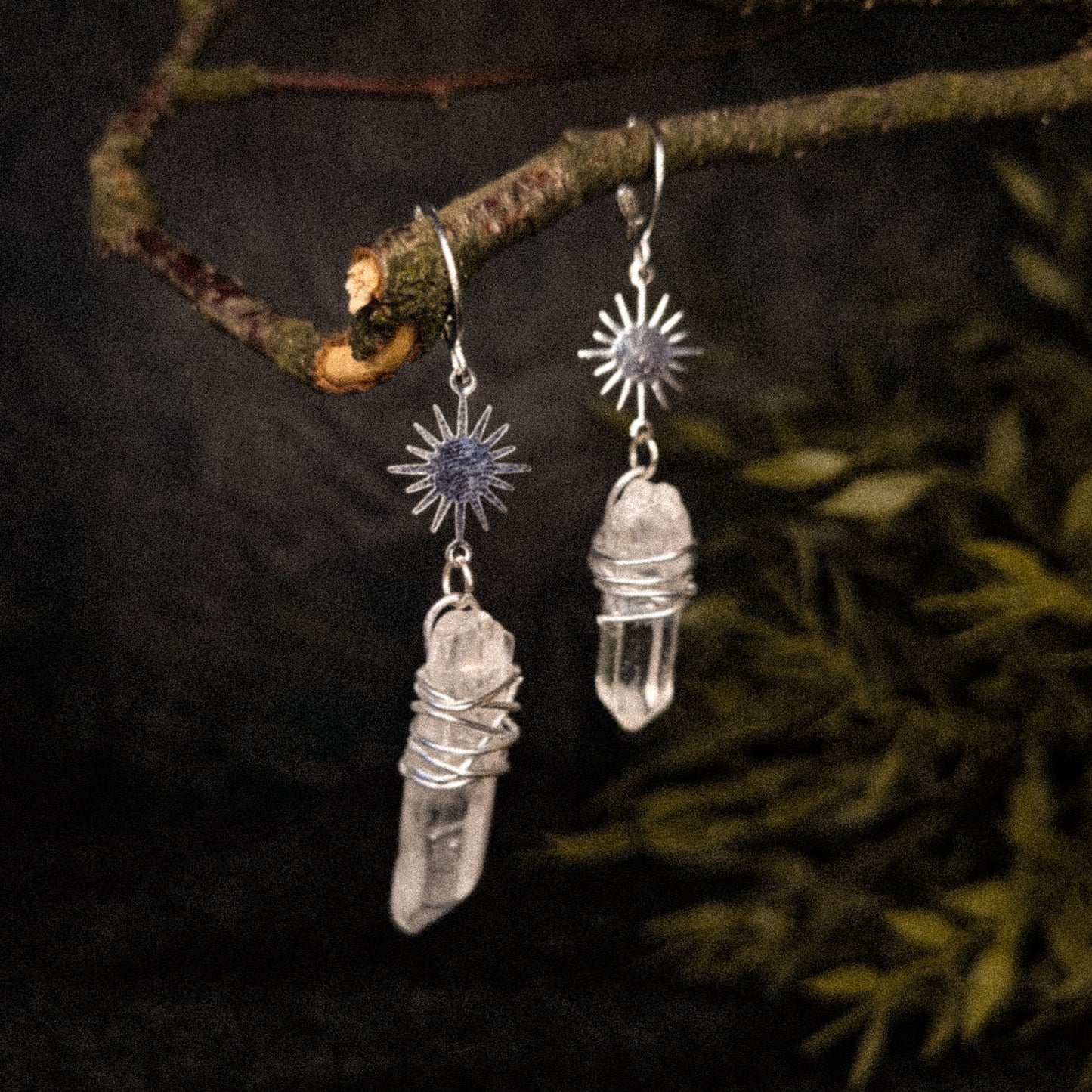 Spirit of the healing stone - Bergkristall Spitzen Ohrringe