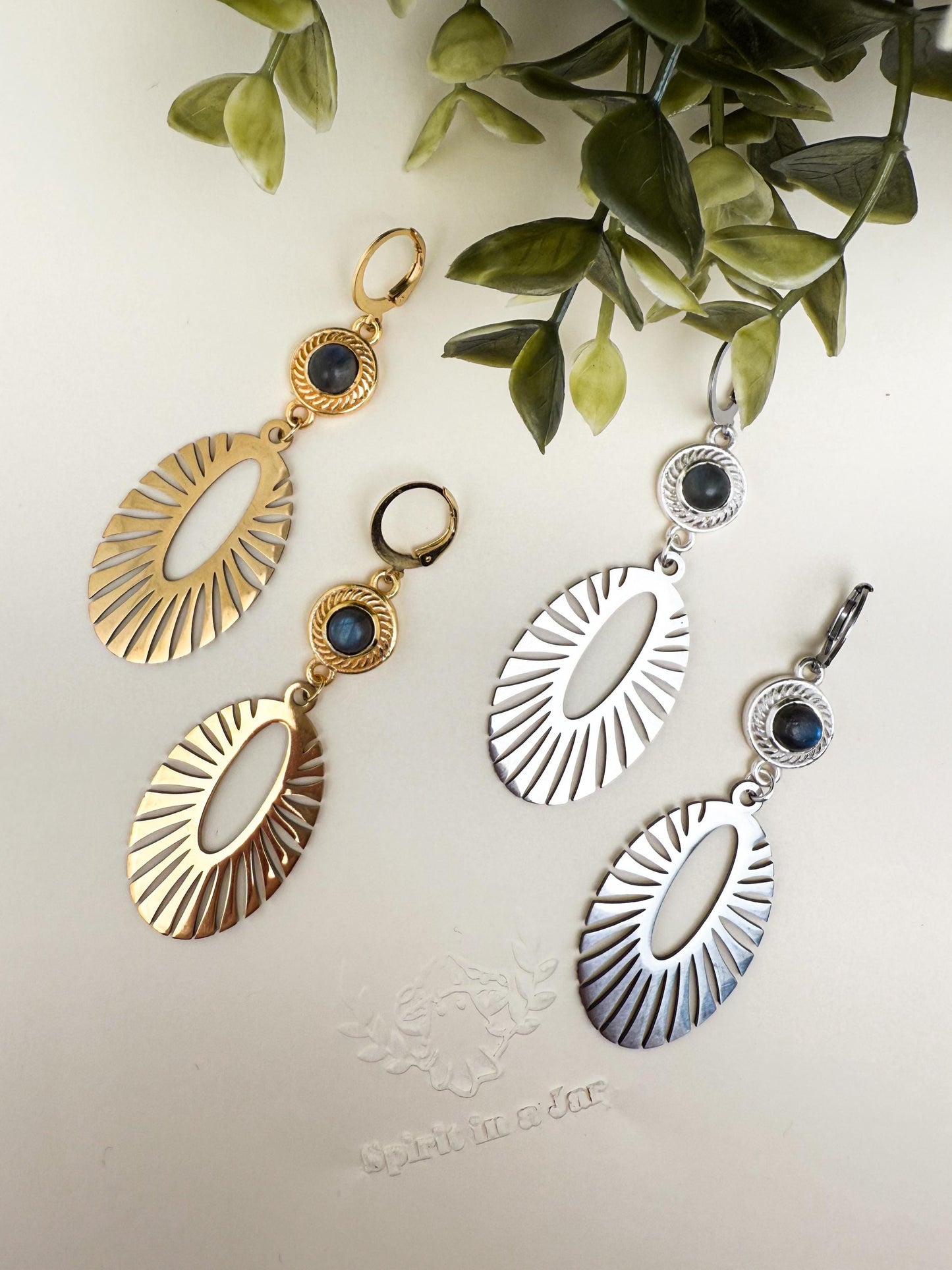 Solstice Glow Labradorit Ohrringe | Gold & Silber