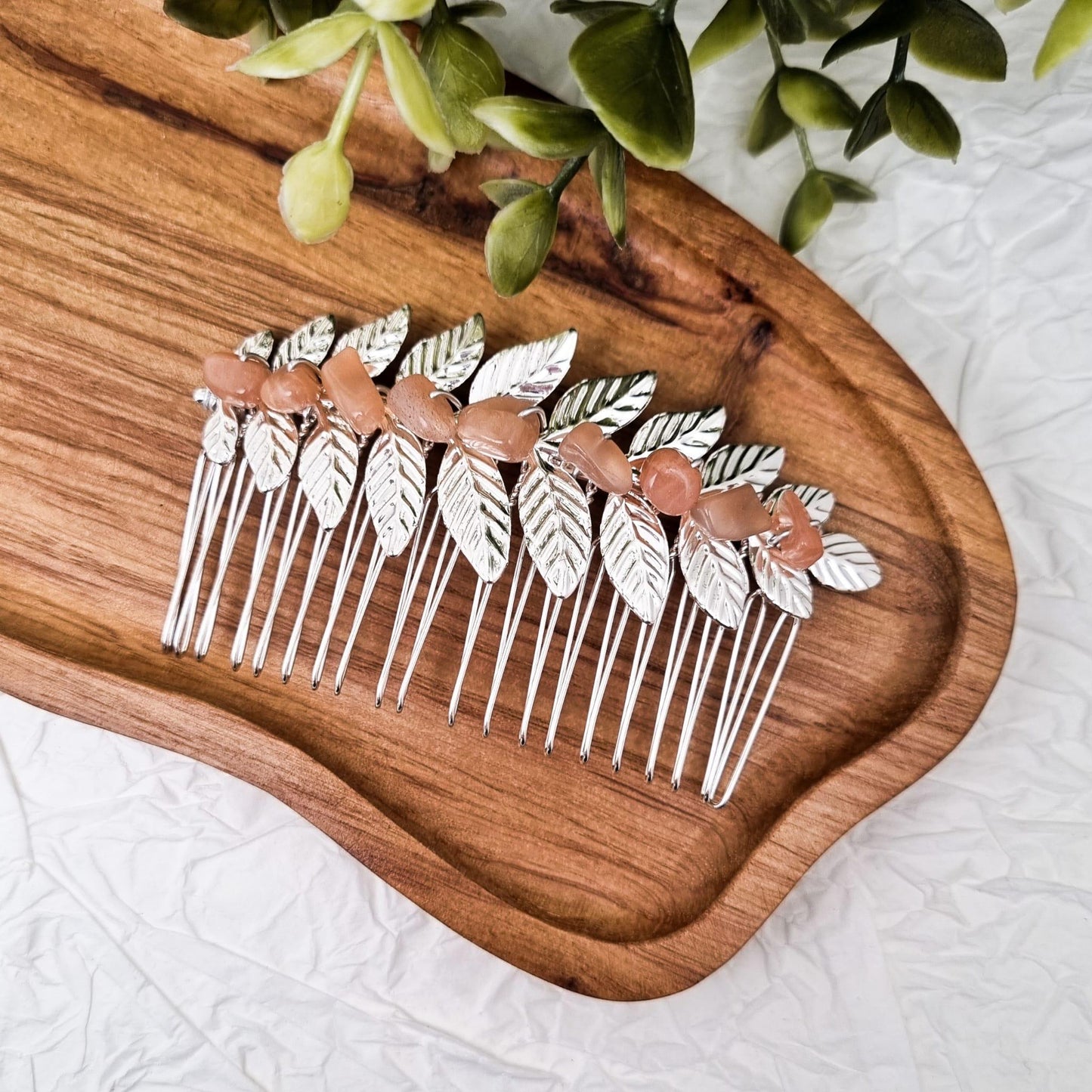 Haarkämme mit verschiedenen Edelsteinen - Haarschmuck | Silber