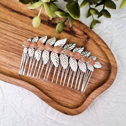 Haarkämme mit verschiedenen Edelsteinen - Haarschmuck | Silber