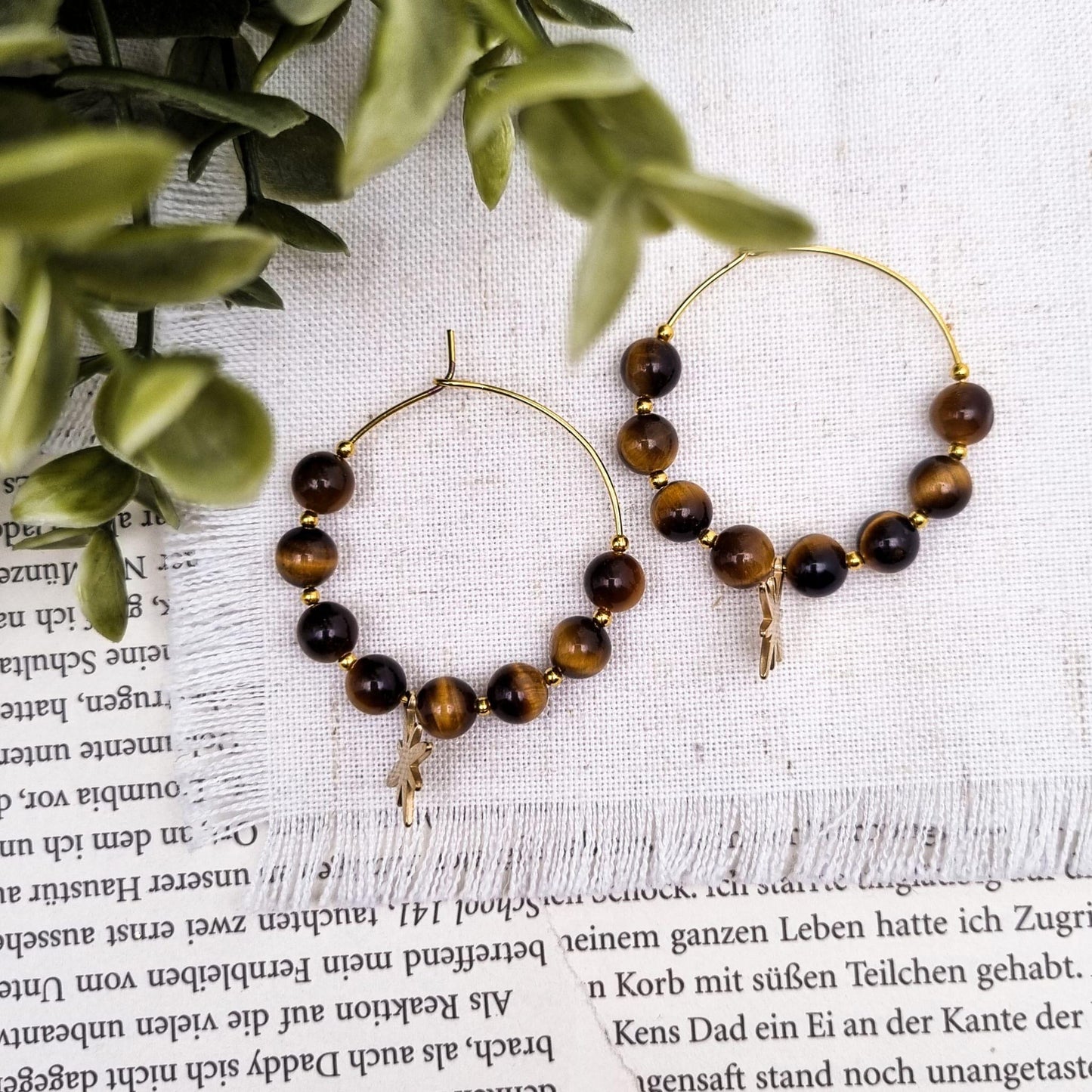 Eye of the tiger Ohrringe | Gold & Silber| Tigerauge