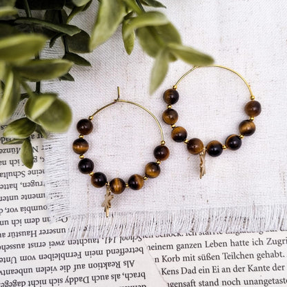 Eye of the tiger Ohrringe | Gold & Silber| Tigerauge