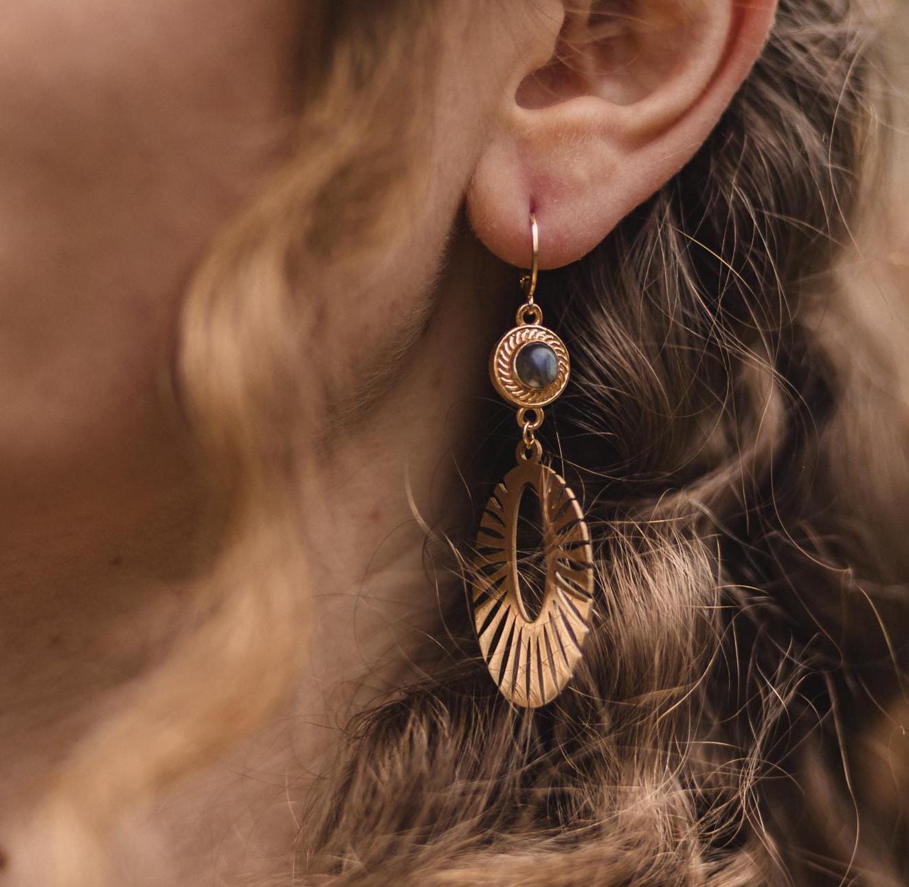 Solstice Glow Labradorit Ohrringe | Gold & Silber