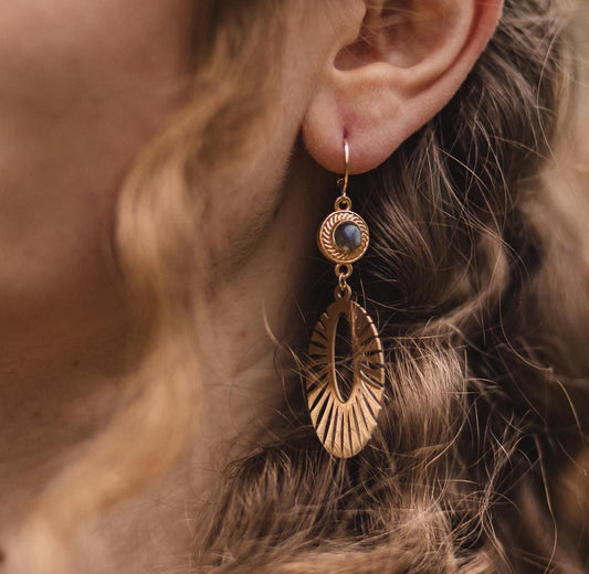 Solstice Glow Labradorit Ohrringe | Gold & Silber