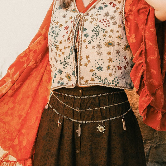 Taillengürtel Bright Sun mit Bergkristall | Silber & Gold | Edelstahl