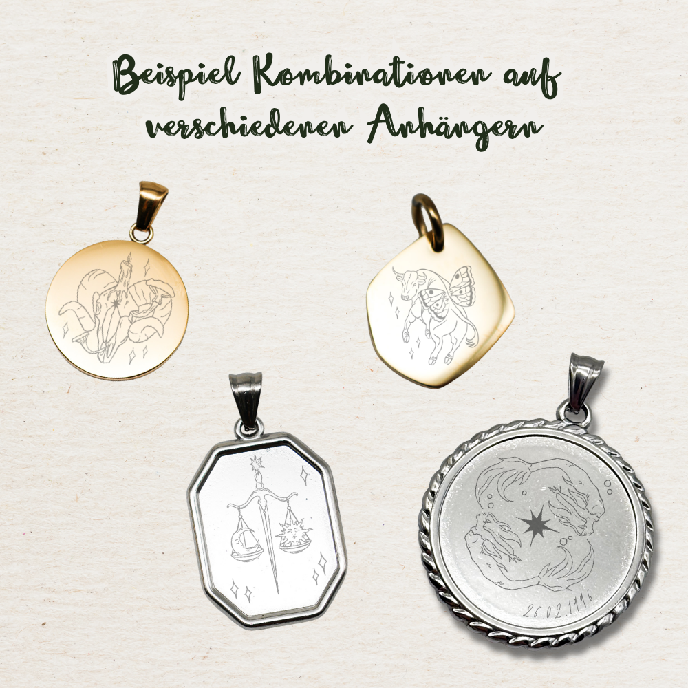 Gravur Sternzeichen | Silber & Gold