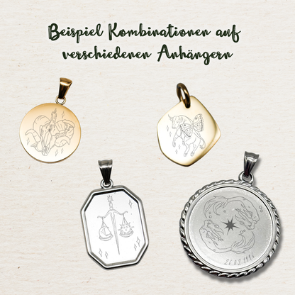 Gravur Sternzeichen | Silber & Gold