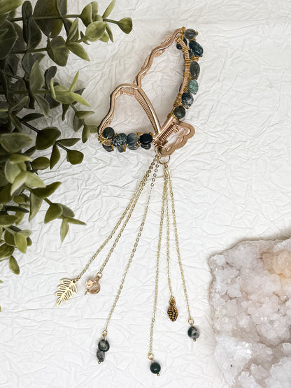 Schmetterlings Haarklammern in Gold & Silber mit Edelsteinen