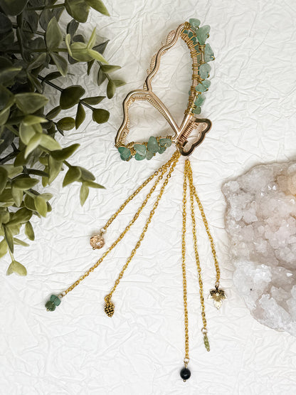 Schmetterlings Haarklammern in Gold & Silber mit Edelsteinen