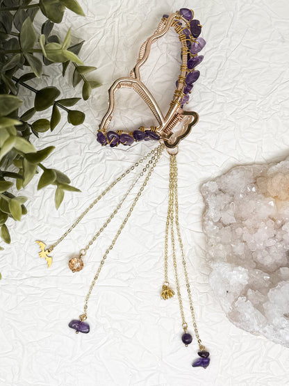 Schmetterlings Haarklammern in Gold & Silber mit Edelsteinen