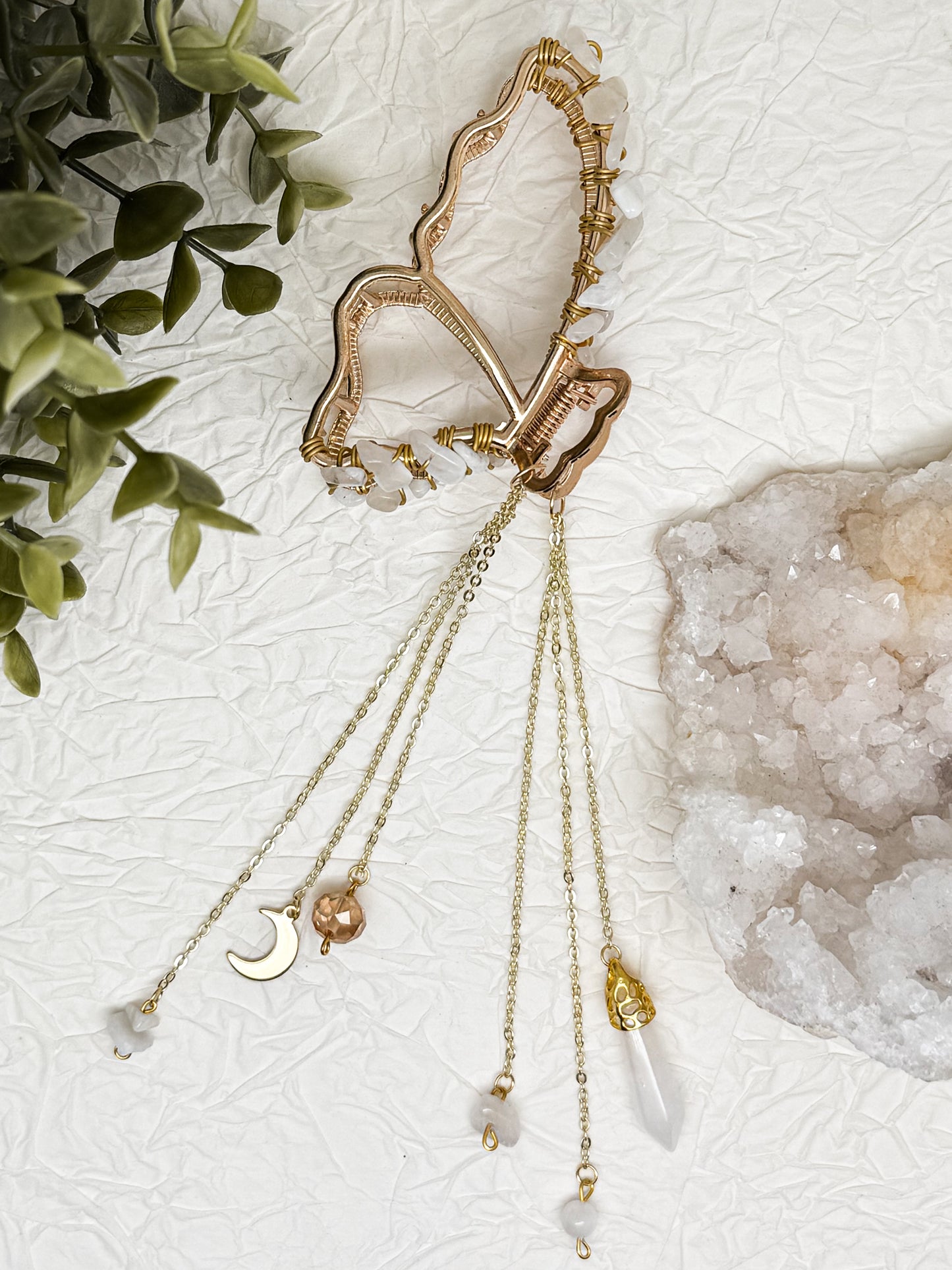 Schmetterlings Haarklammern in Gold & Silber mit Edelsteinen