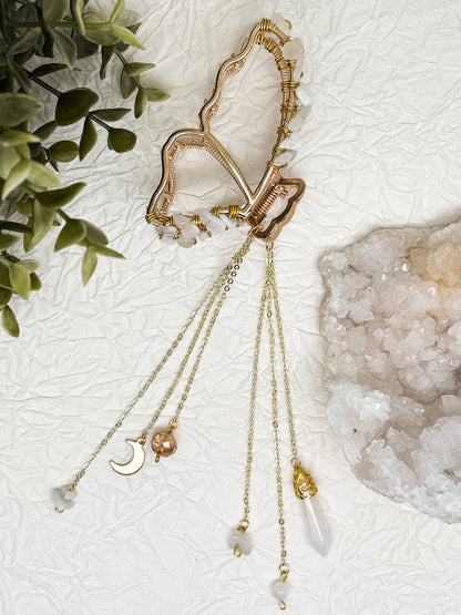 Schmetterlings Haarklammern in Gold & Silber mit Edelsteinen