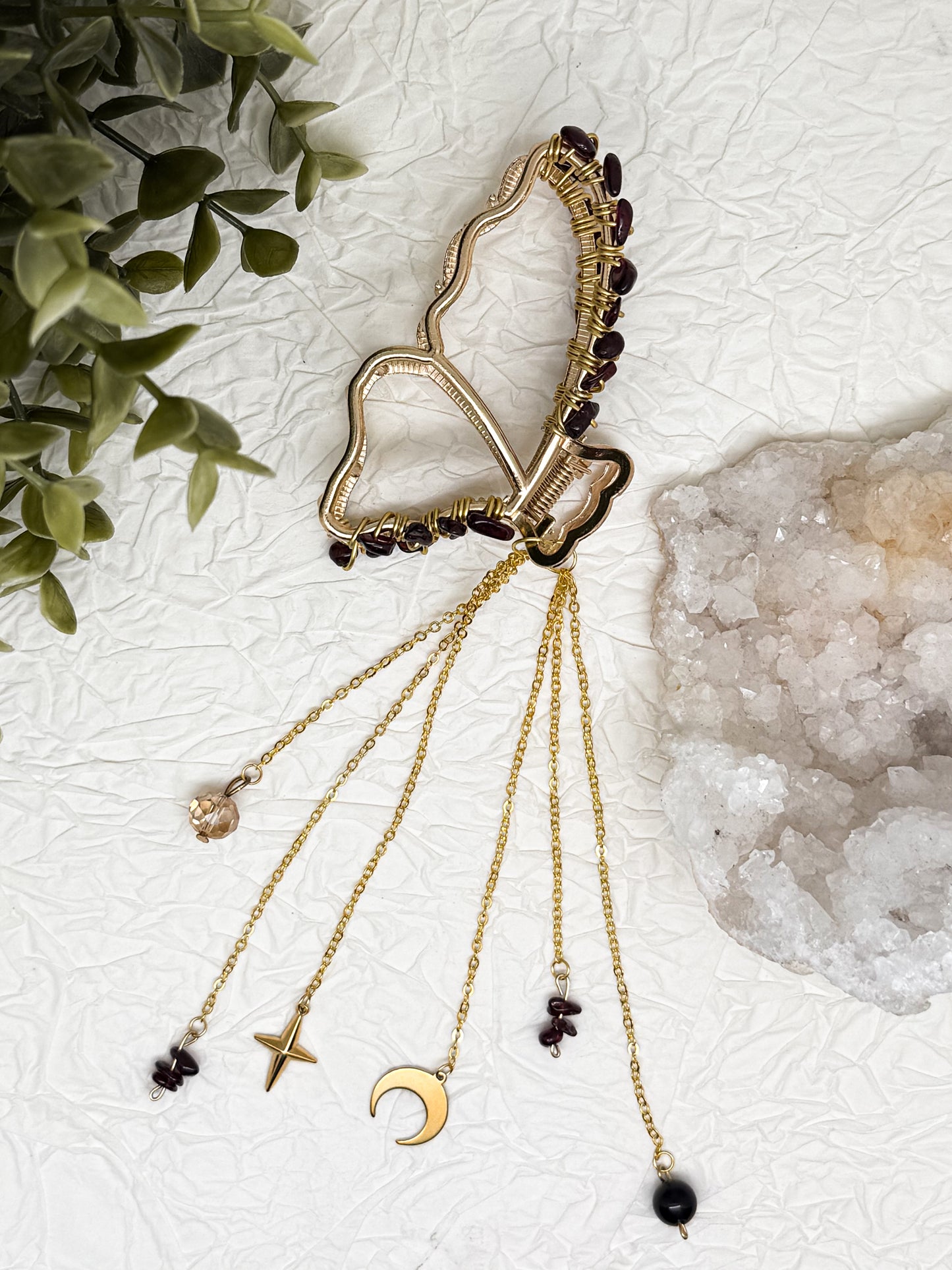 Schmetterlings Haarklammern in Gold & Silber mit Edelsteinen