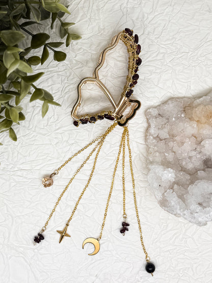 Schmetterlings Haarklammern in Gold & Silber mit Edelsteinen