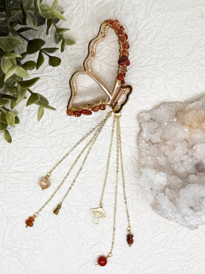 Schmetterlings Haarklammern in Gold & Silber mit Edelsteinen