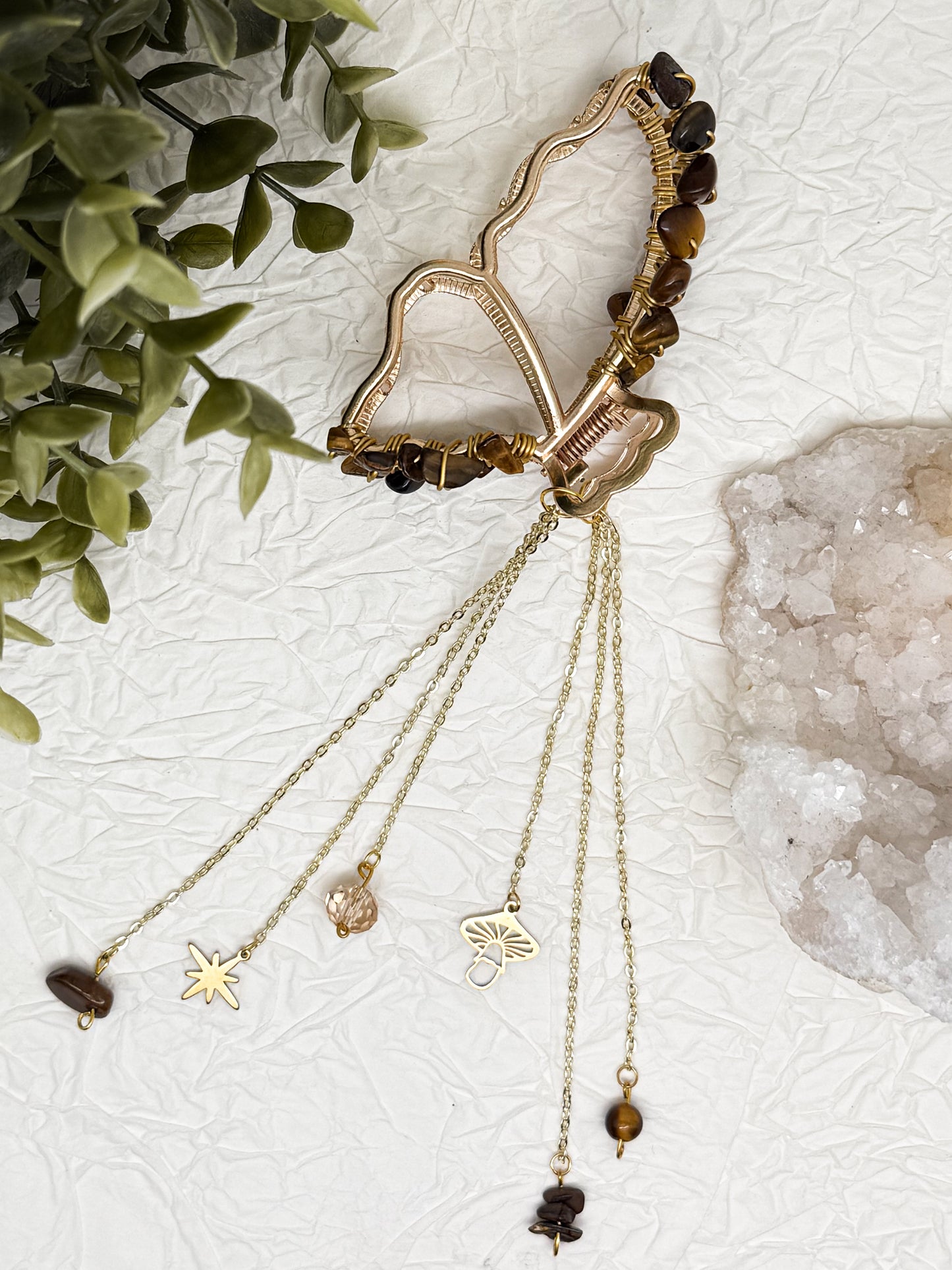 Schmetterlings Haarklammern in Gold & Silber mit Edelsteinen