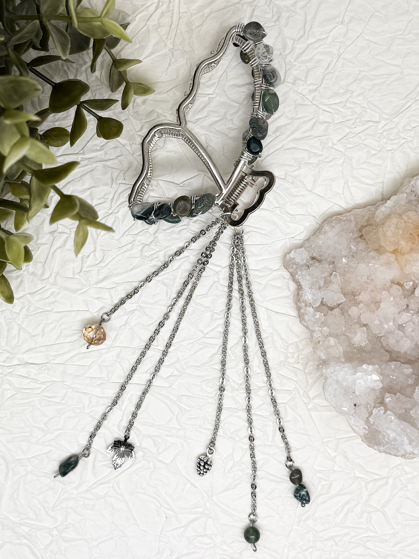 Schmetterlings Haarklammern in Gold & Silber mit Edelsteinen