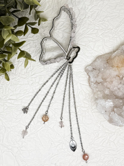 Schmetterlings Haarklammern in Gold & Silber mit Edelsteinen