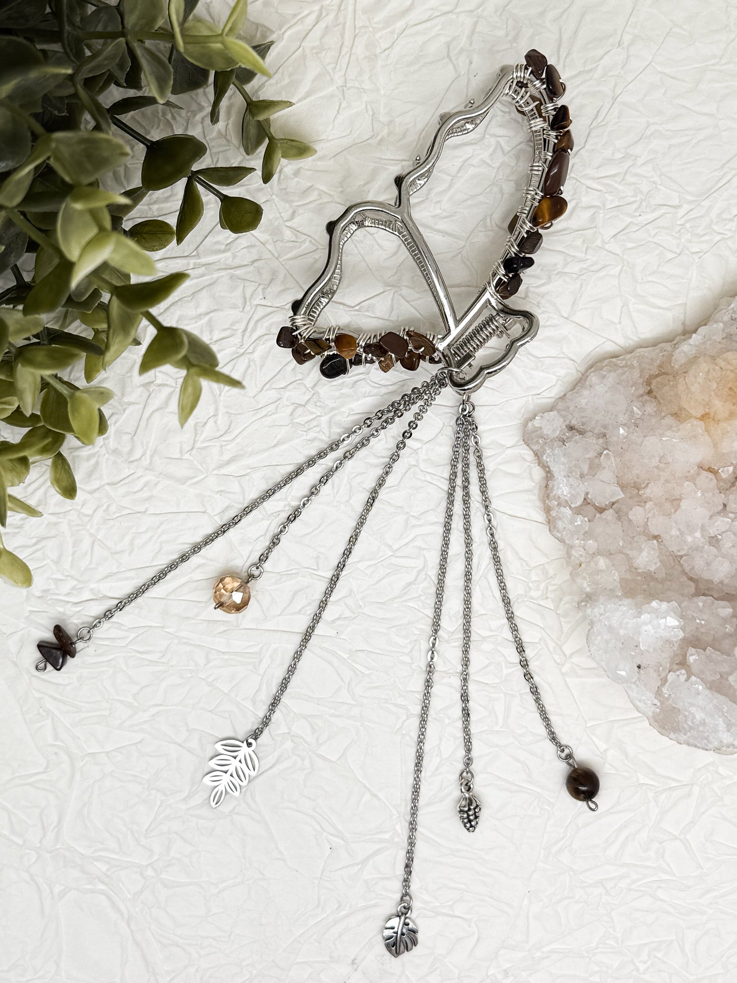 Schmetterlings Haarklammern in Gold & Silber mit Edelsteinen