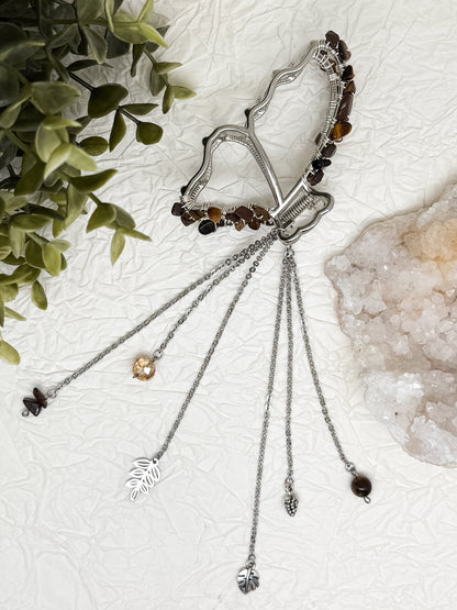 Schmetterlings Haarklammern in Gold & Silber mit Edelsteinen