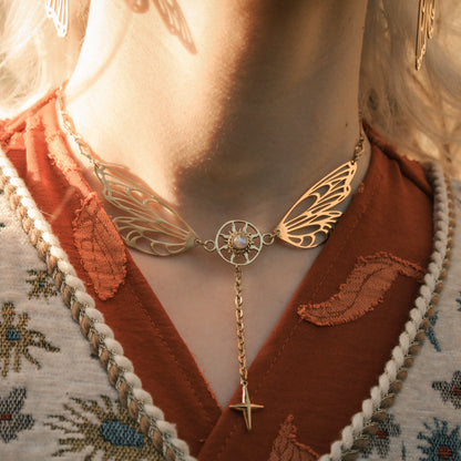 Magical fairy wings Mondstein Kette | Gold und Silber | Edelstahl