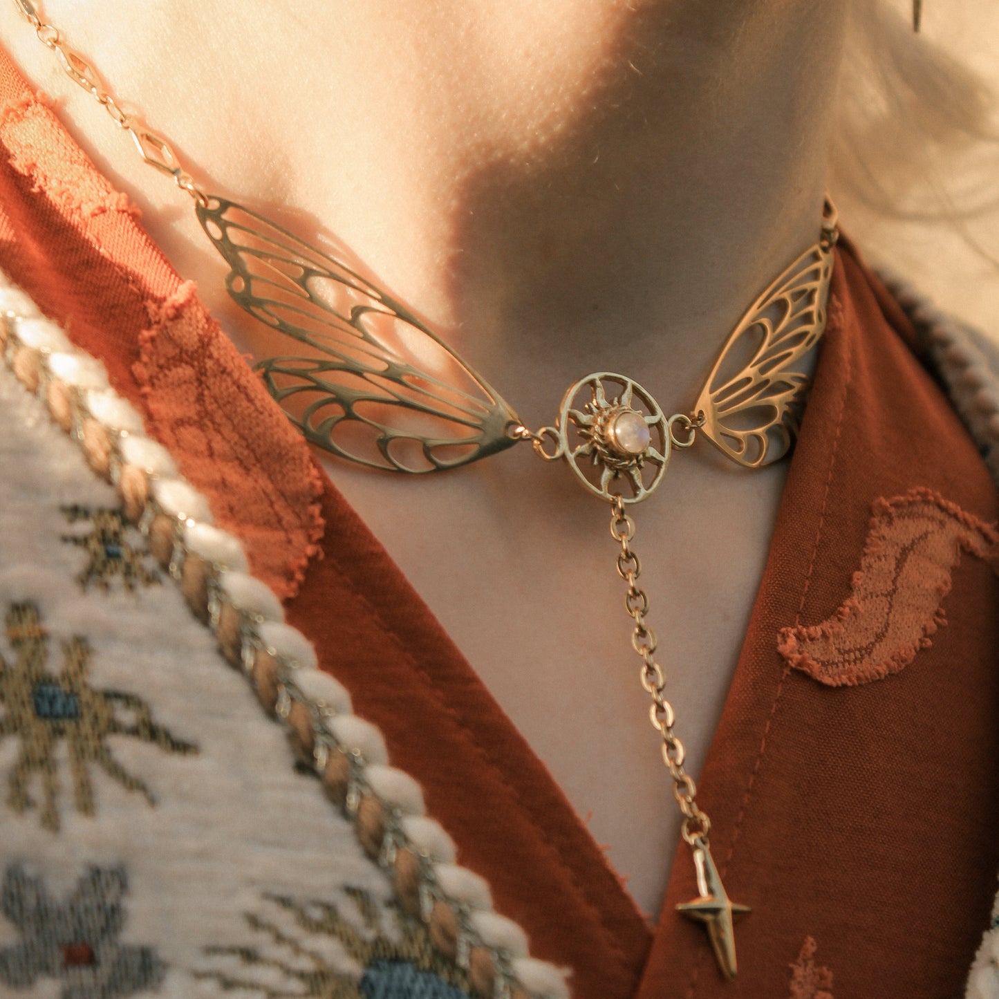 Magical fairy wings Mondstein Kette | Gold und Silber | Edelstahl