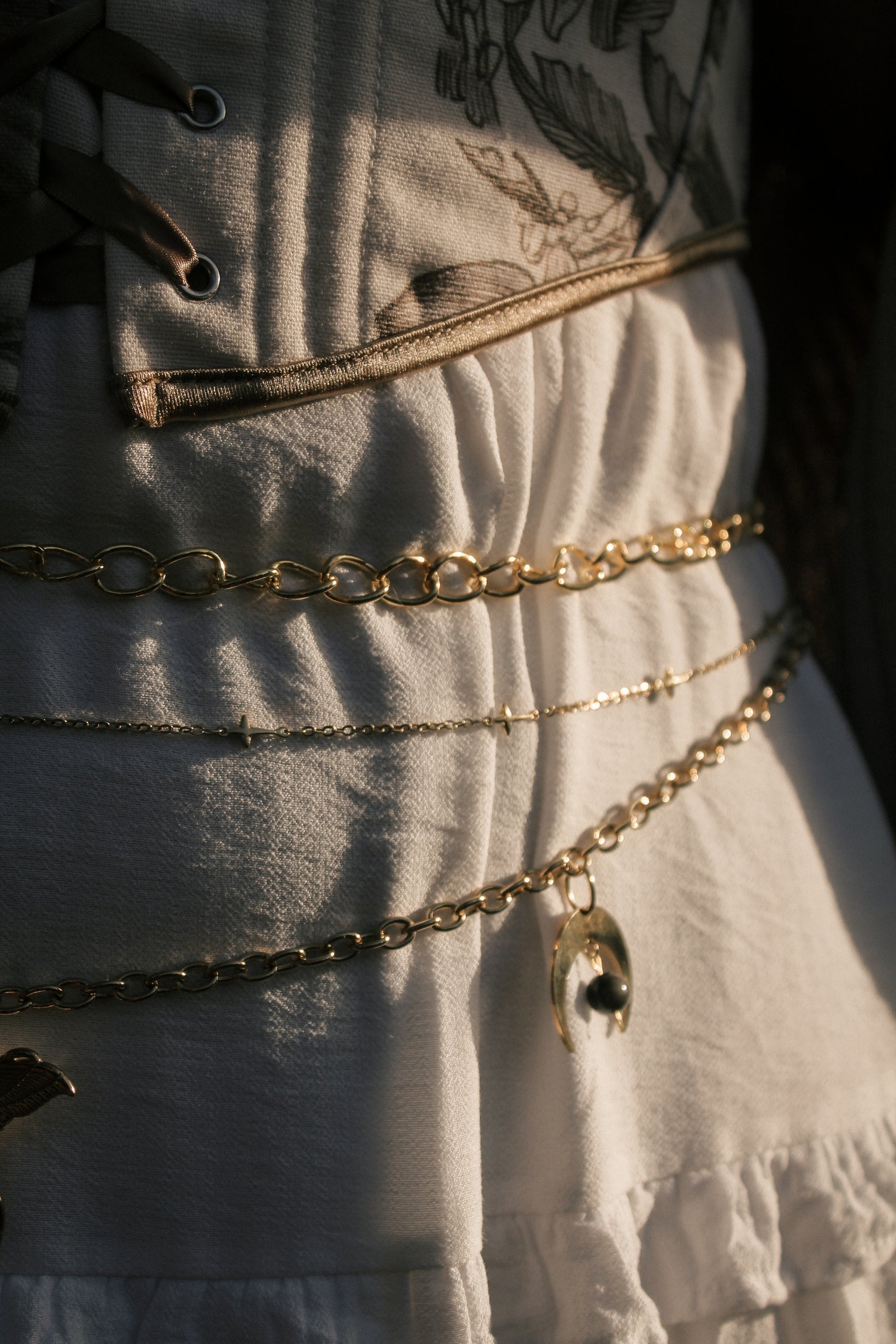 Taillengürtel Dark Moth Labradorit & Obsidian | Silber & Gold | Edelstahl