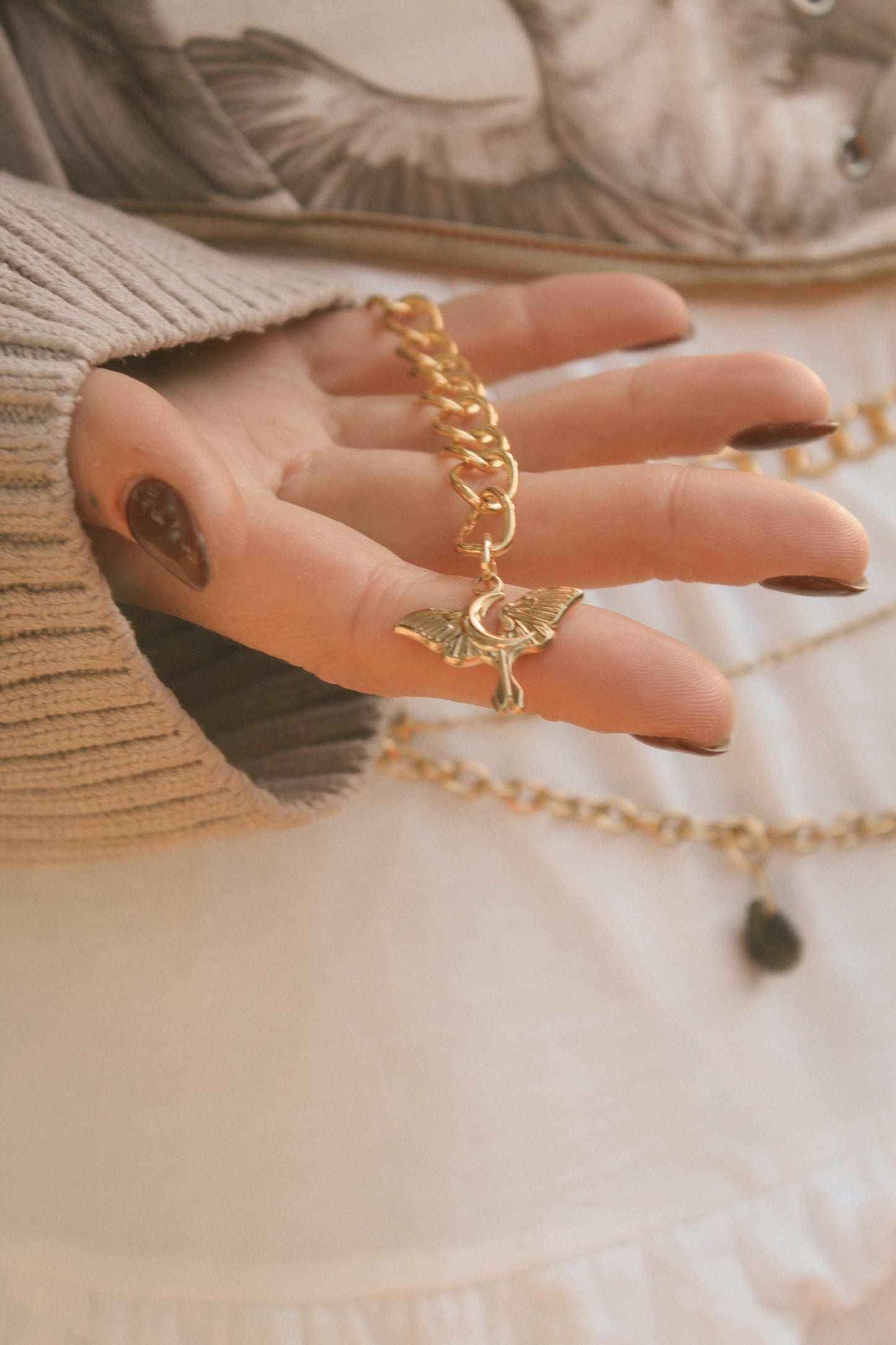 Taillengürtel Dark Moth Labradorit & Obsidian | Silber & Gold | Edelstahl