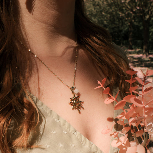 Sunlit Whisper Kette | Gold & Silber | Mondstein