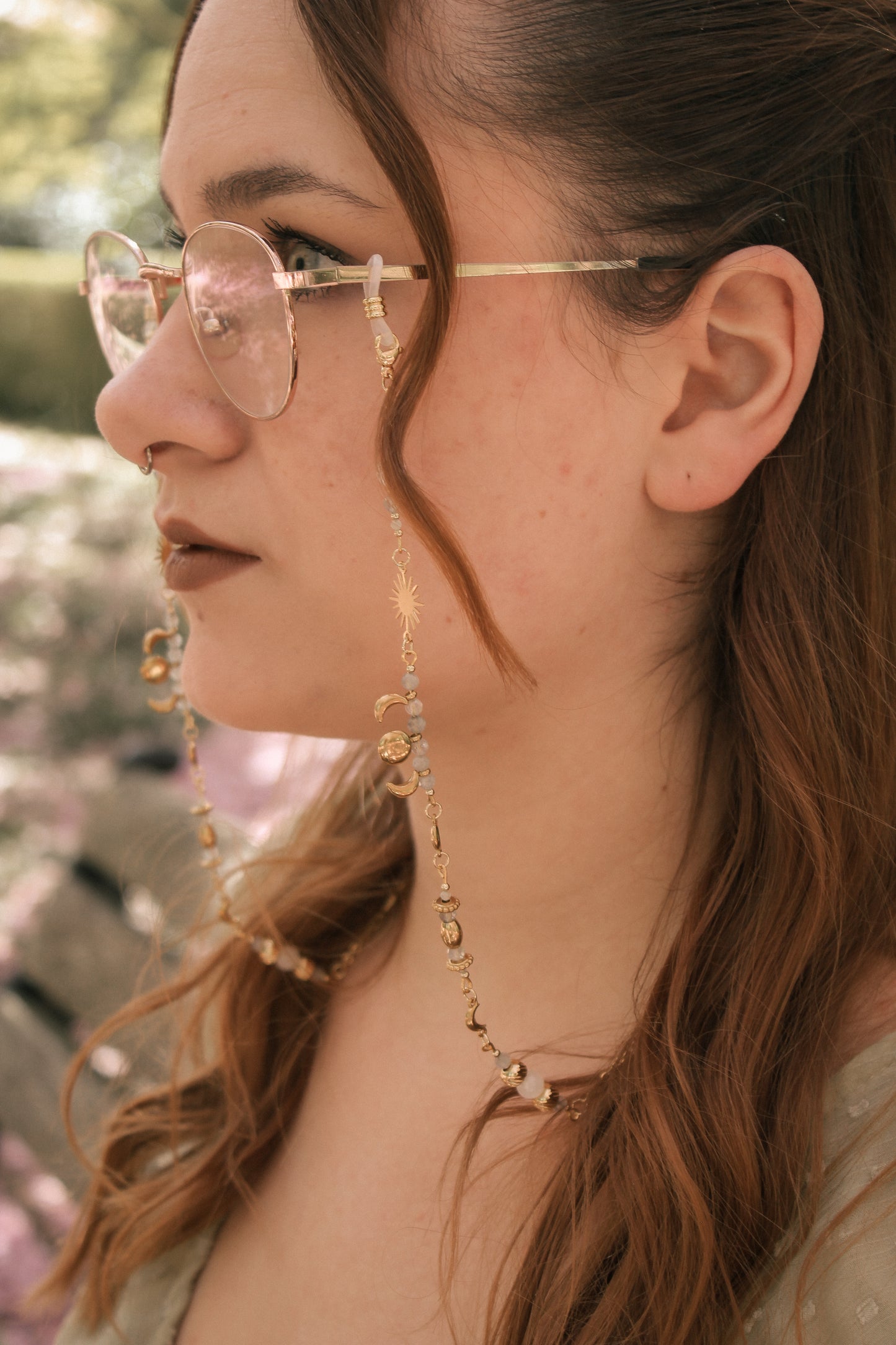 Brillenkette "To the sky" mit Labradorit | Gold & Silber | Edelstahl
