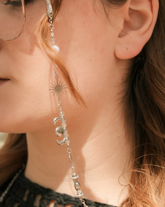 Brillenkette "To the sky" mit Labradorit | Gold & Silber | Edelstahl