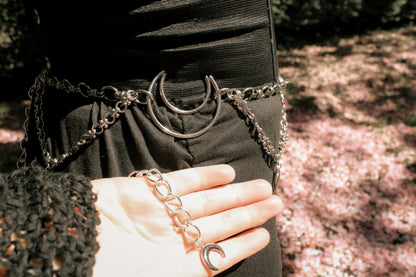 Taillengürtel Moon Goddess mit Labradorit | Silber & Gold | Edelstahl