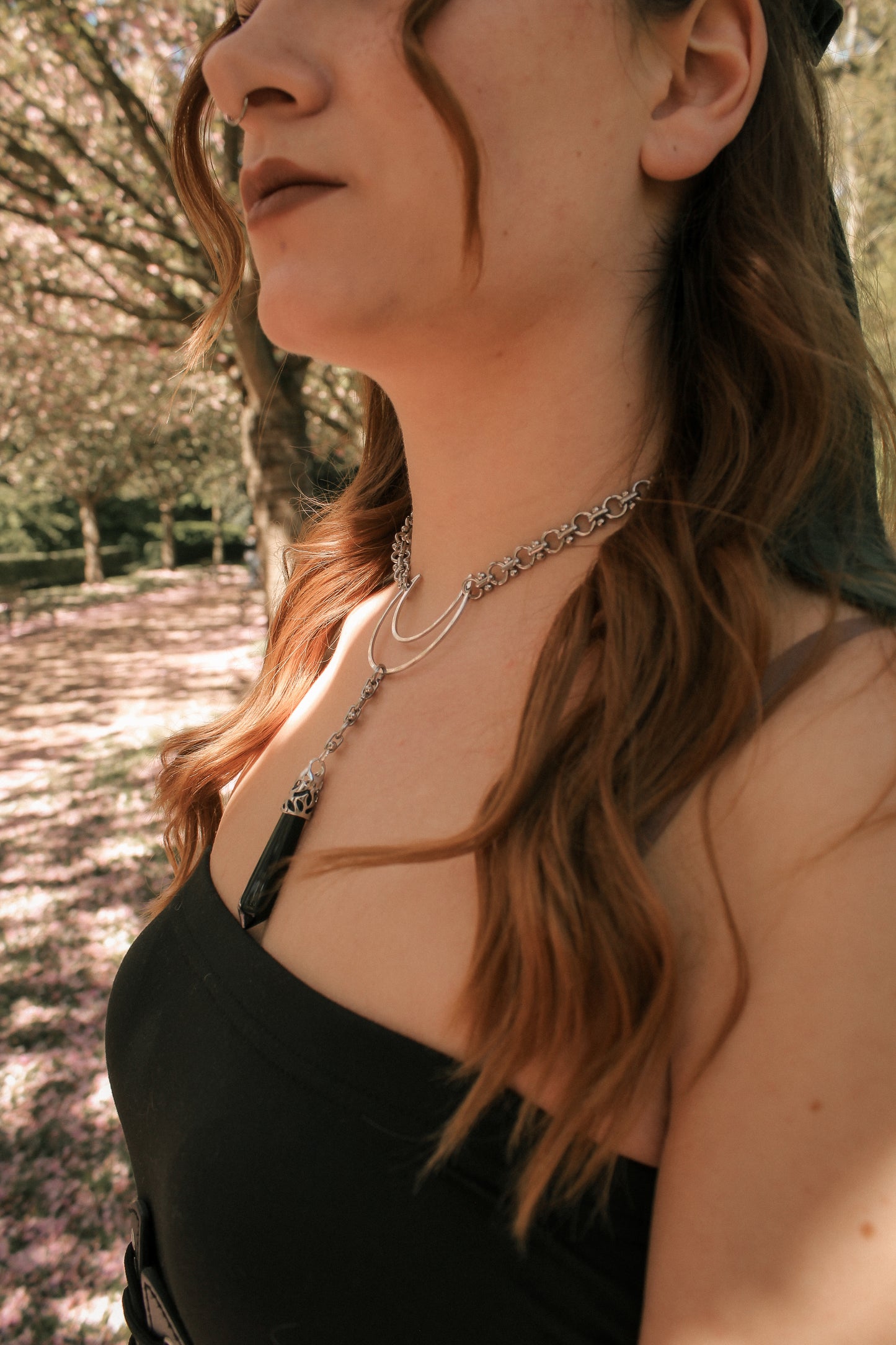 Chunky Gothic Obsidian Choker | Gold und Silber | Edelstahl