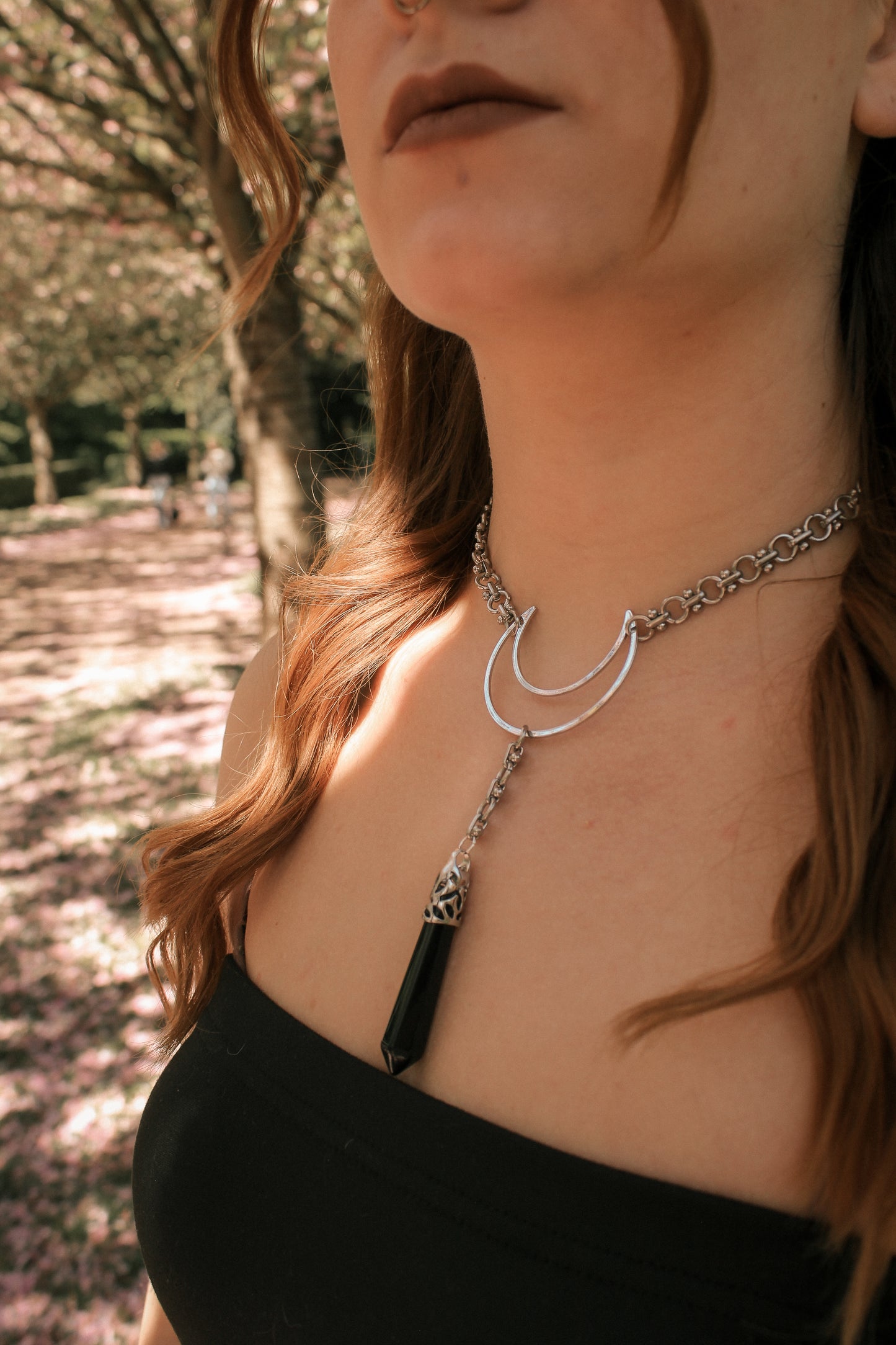 Chunky Gothic Obsidian Choker | Gold und Silber | Edelstahl