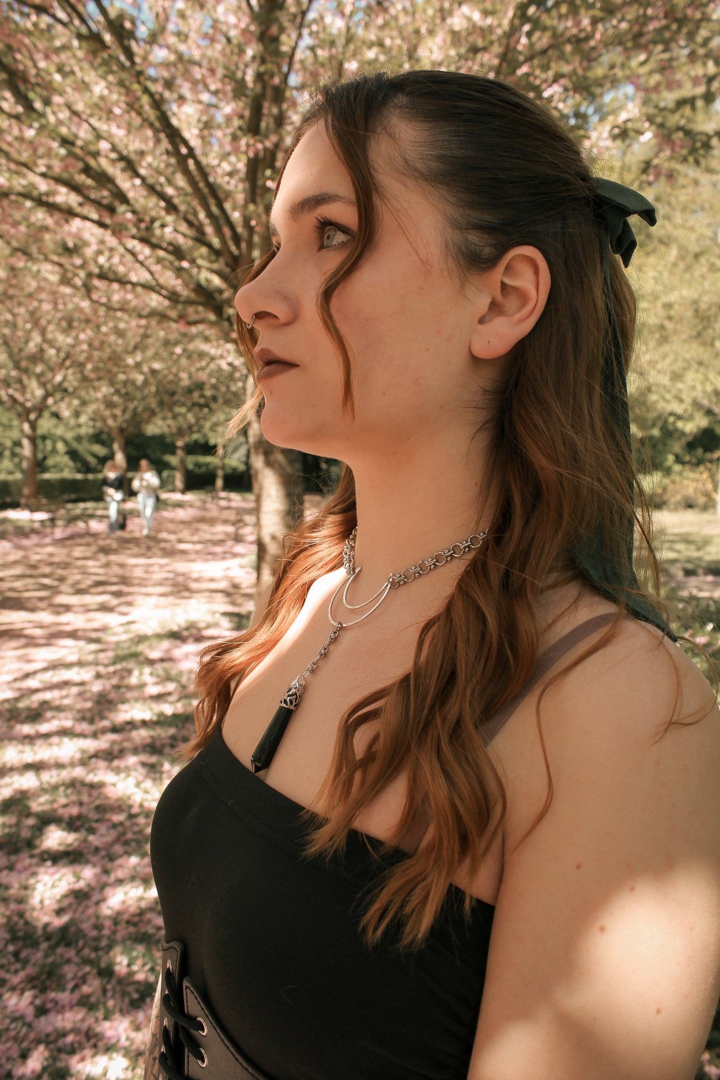 Chunky Gothic Obsidian Choker | Gold und Silber | Edelstahl