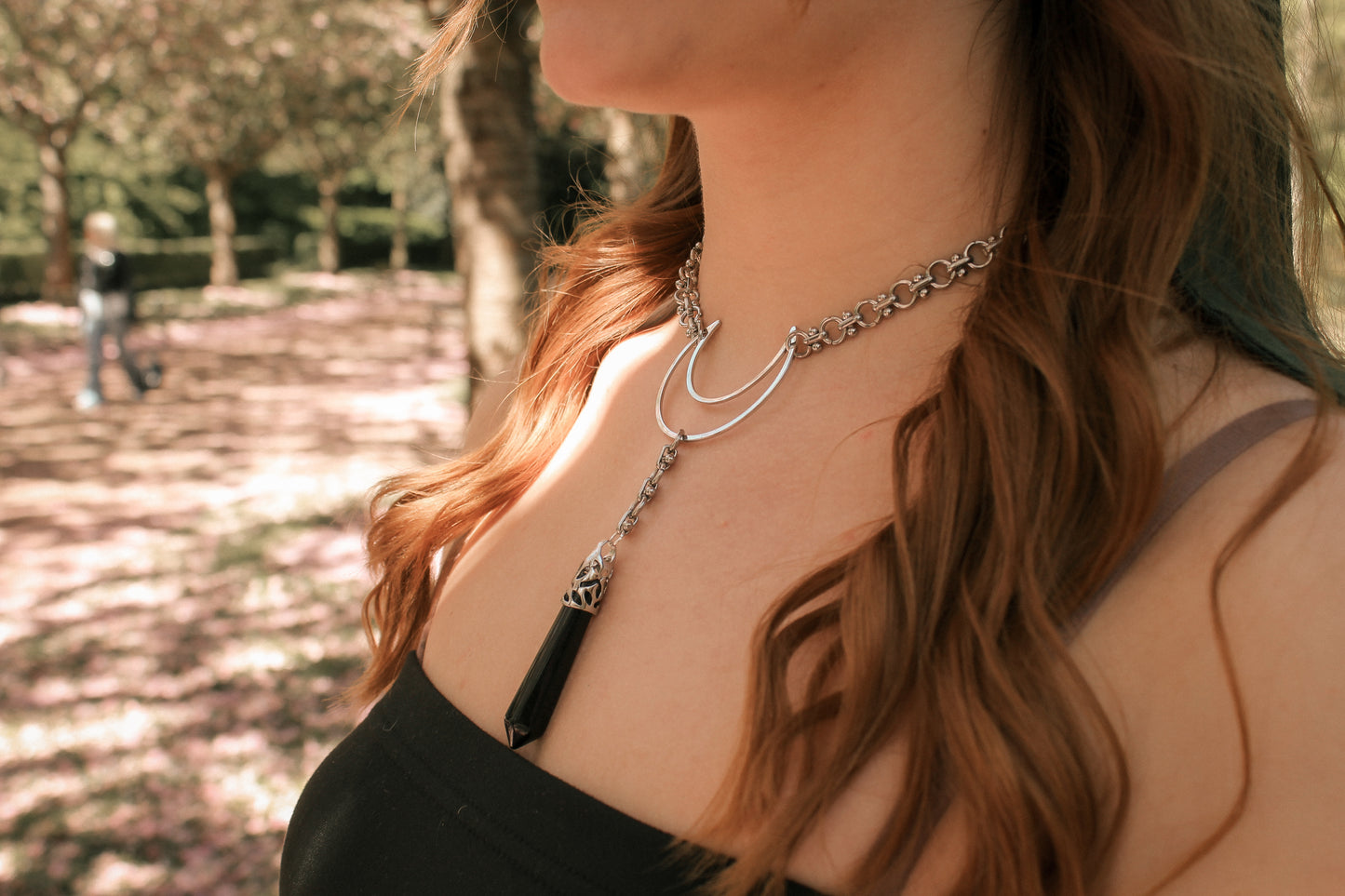 Chunky Gothic Obsidian Choker | Gold und Silber | Edelstahl