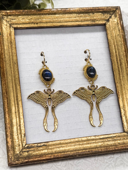 Magical Moth Labradorit Ohrringe | Gold & Silber | Edelstahl