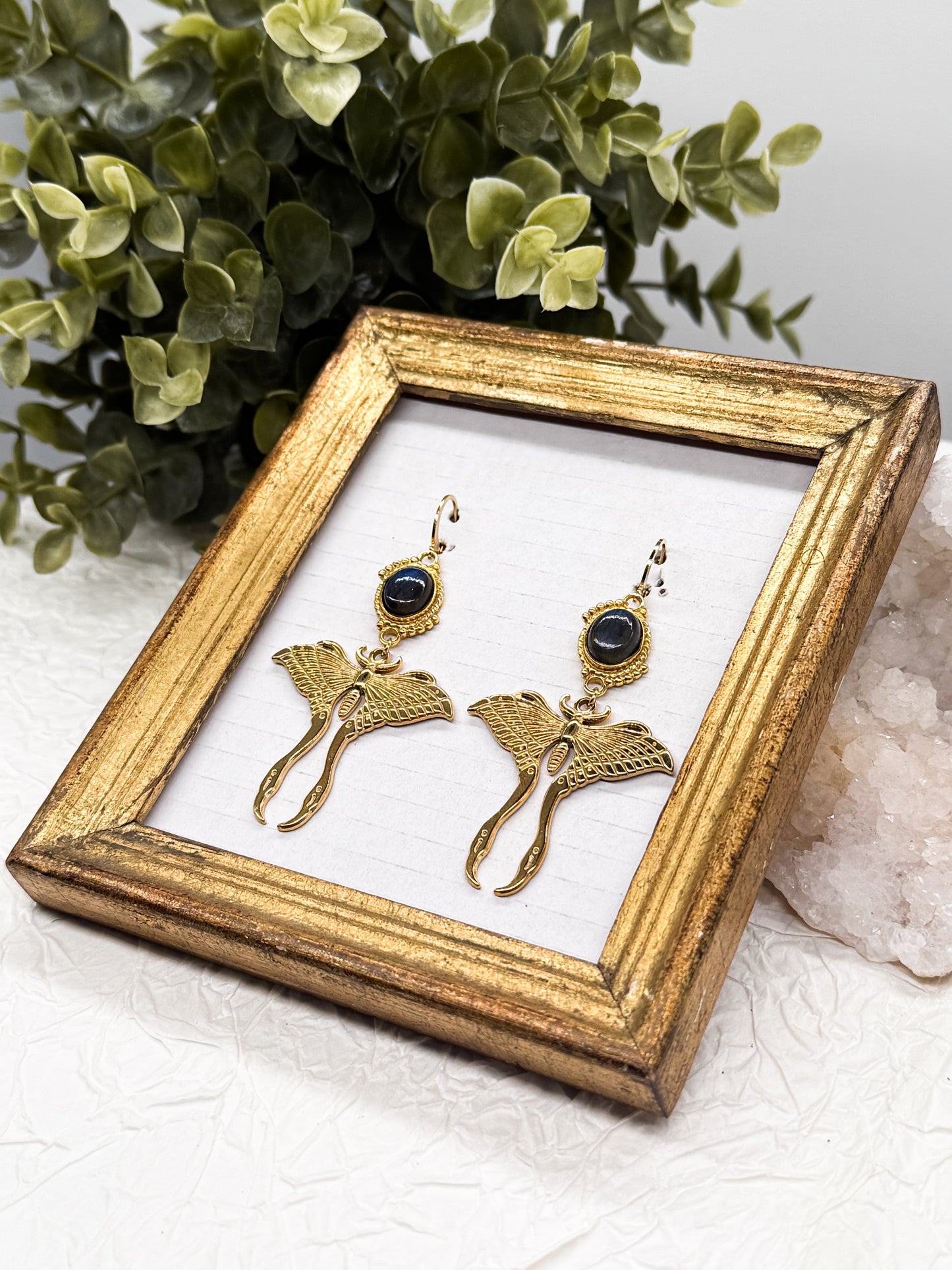 Magical Moth Labradorit Ohrringe | Gold & Silber | Edelstahl