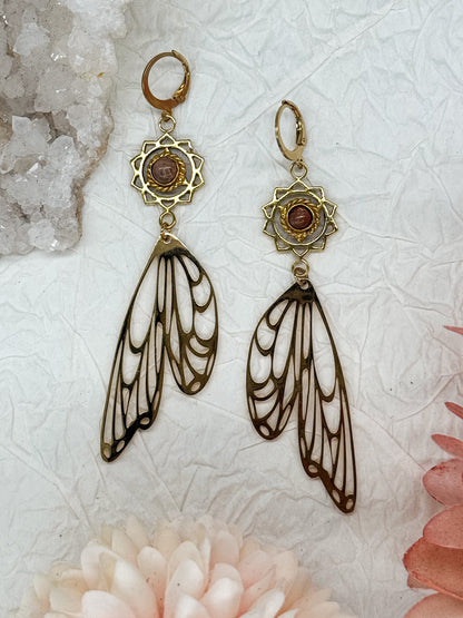 Magical fairy wings Sonnenstein Ohrringe | Gold & Silber | Edelstahl