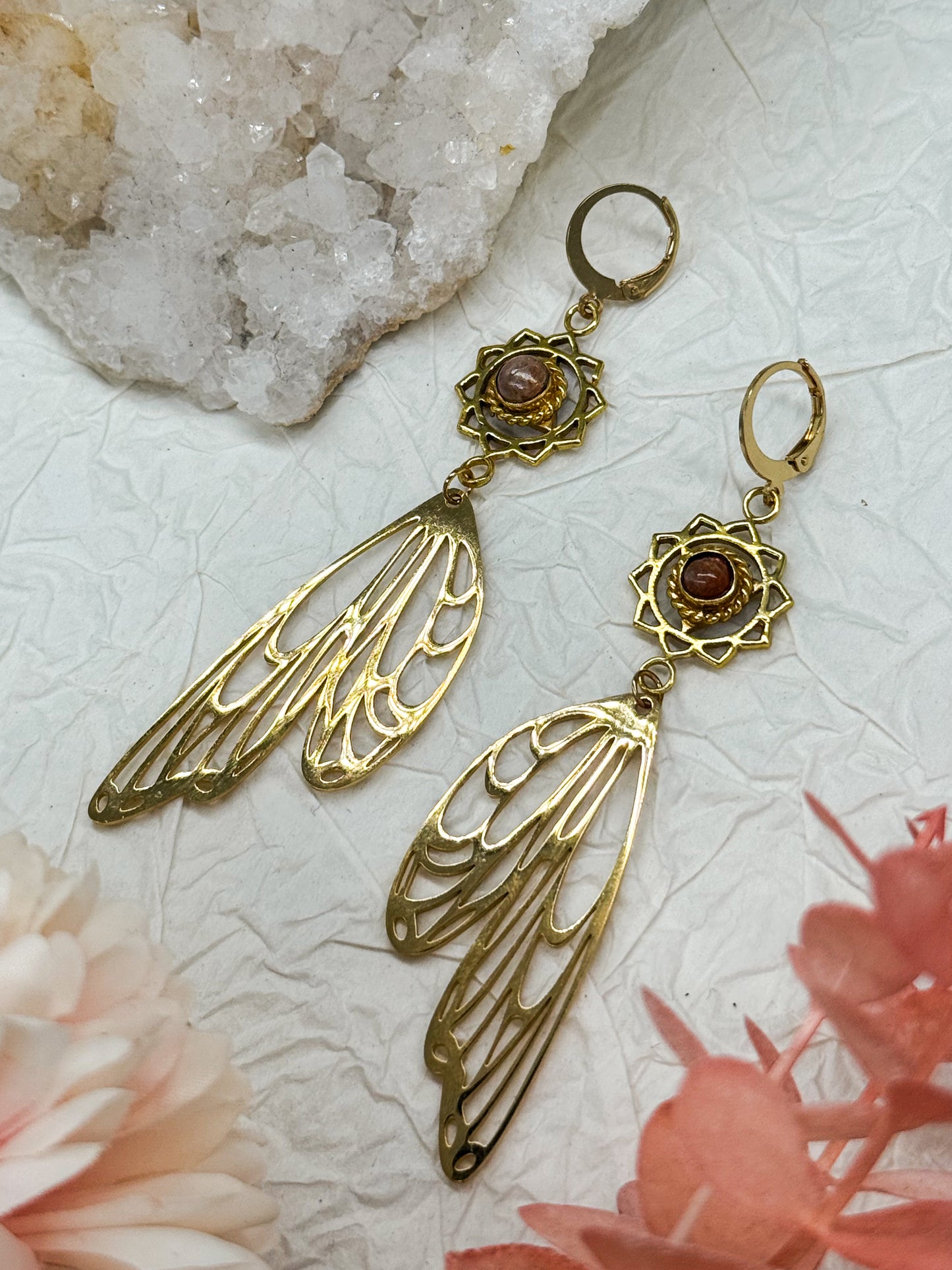 Magical fairy wings Sonnenstein Ohrringe | Gold & Silber | Edelstahl