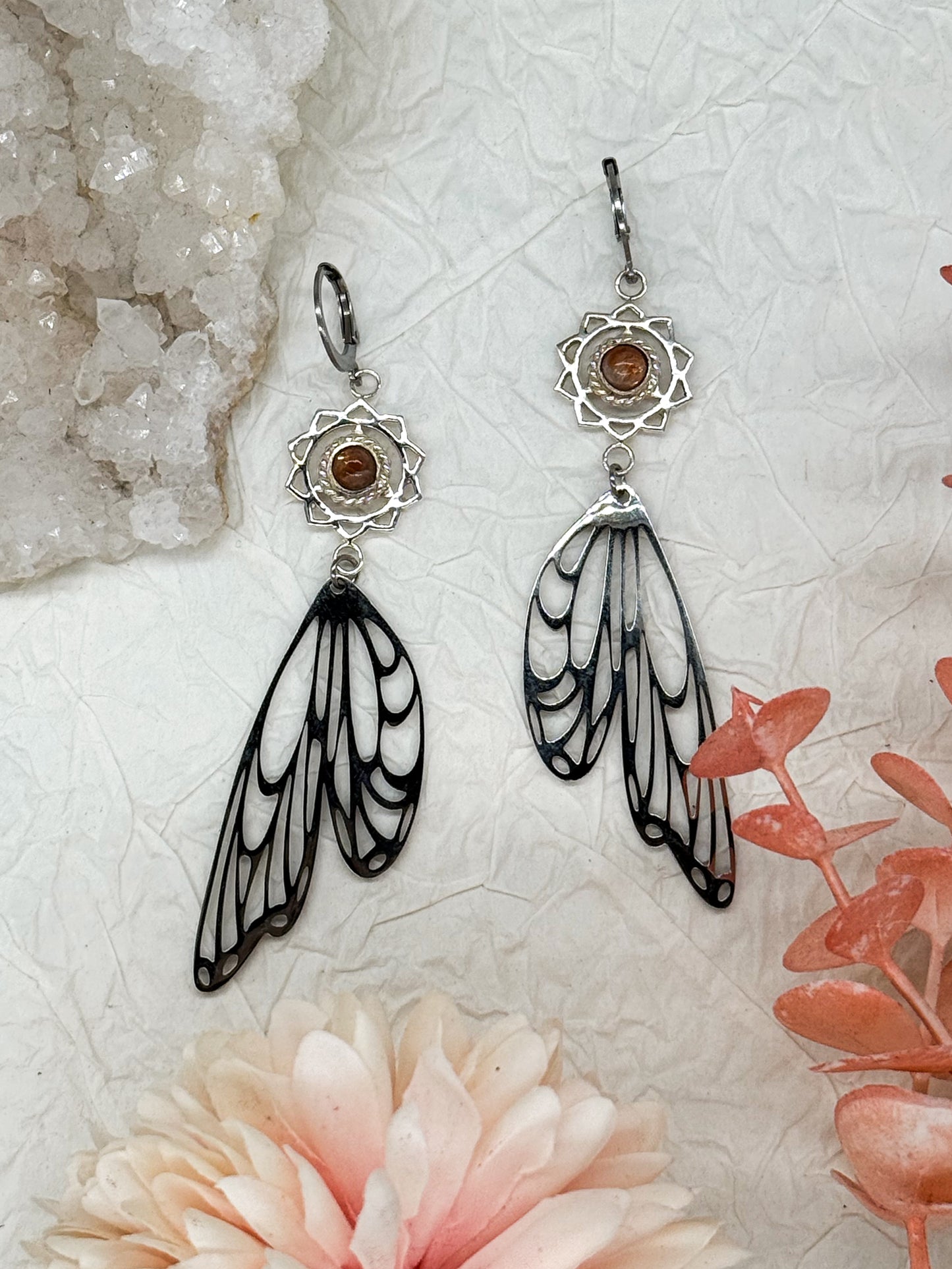Magical fairy wings Sonnenstein Ohrringe | Gold & Silber | Edelstahl