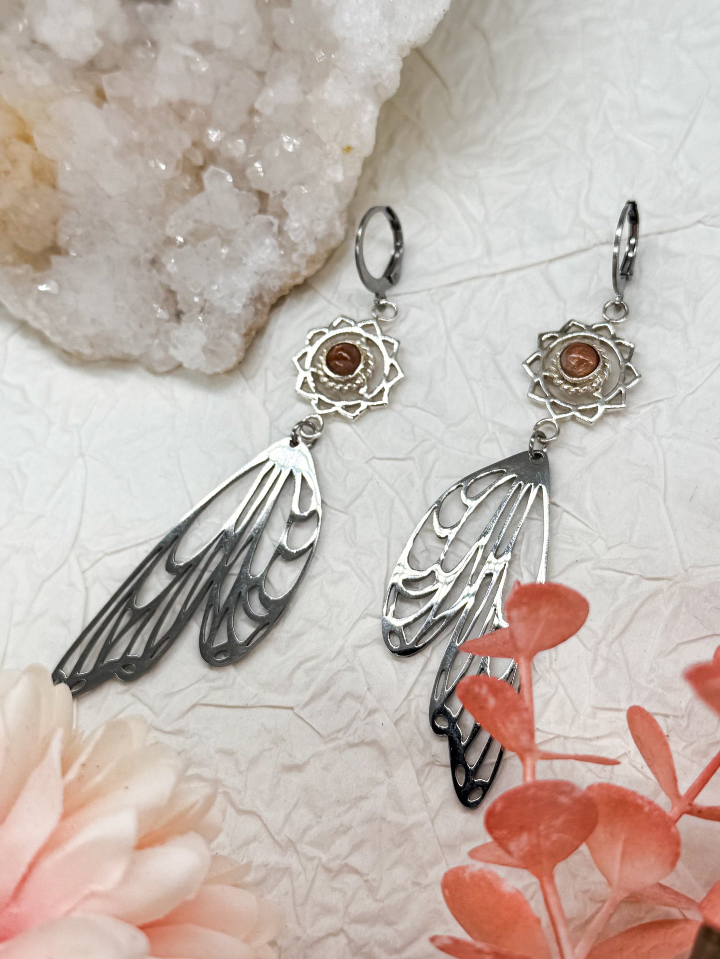 Magical fairy wings Sonnenstein Ohrringe | Gold & Silber | Edelstahl